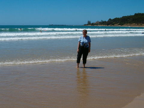 Barb in Southern Ocean at Lorne