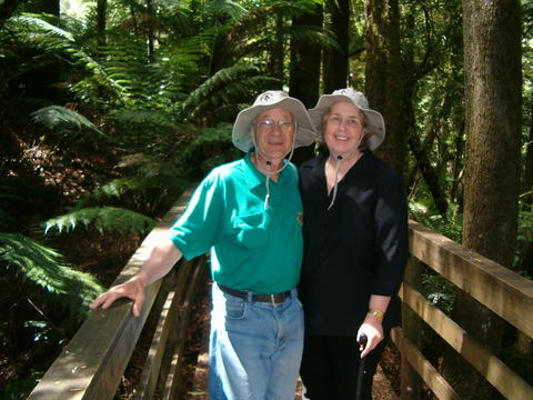 Barrie and Joy in Rainforest at Melba Gully State Park