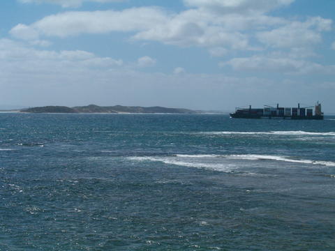 VShip coming through Rip entrance to Phillip's Bay looking across to where Harold Holt drowned